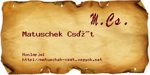 Matuschek Csát névjegykártya